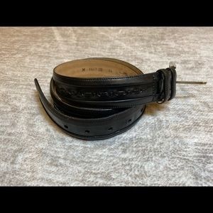 Mezlan men's black leather belt made in Spain size 34